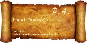 Papdi András névjegykártya